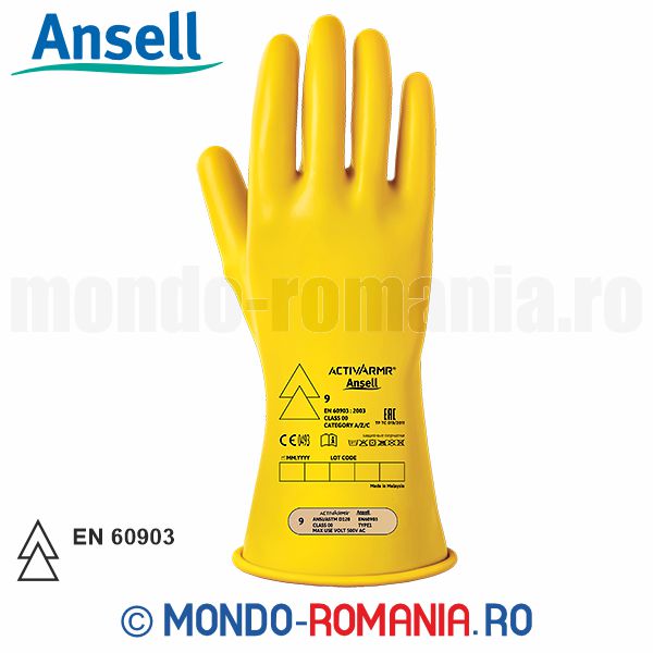 Manusi electroizolante de joasa tensiune 500V - ANSELL ActivArmr clasa 00